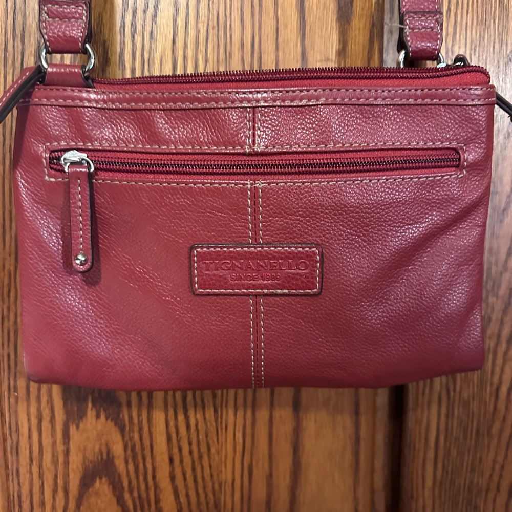 Tignanello Burgundy Crossbody Bag